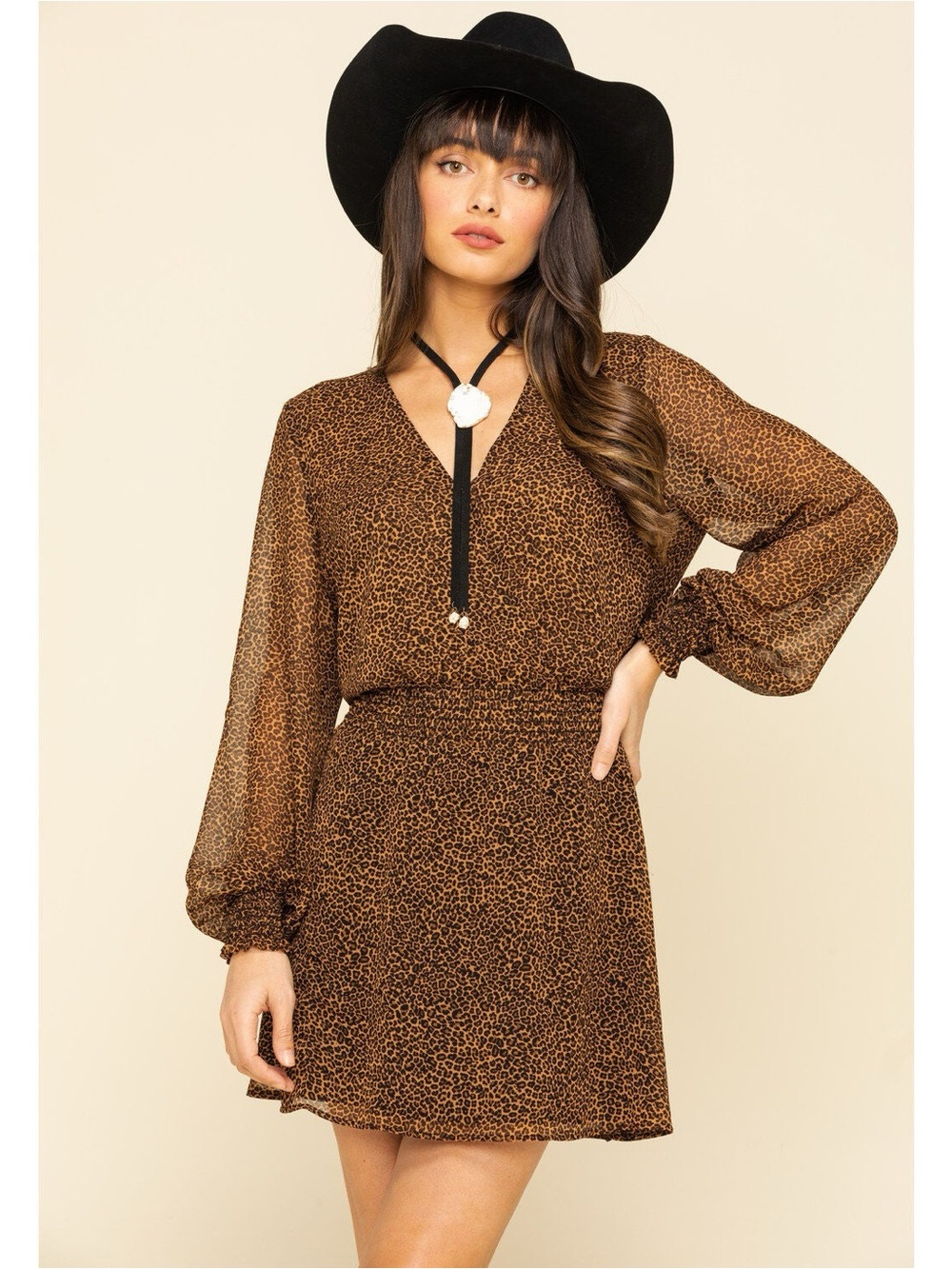 Show Me Your Mumu Adelaide Leopard Print Smocked Waist Mini Dress Small Boho EUC